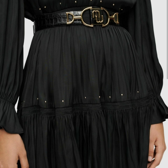 🍒NWT🍒 MAJE STUDDED SATIN MINI DRESS - Picture 7 of 12